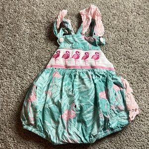 Lil Cactus Flamingo Bubble. Size 18-24 months. Needs steamed. EUC.